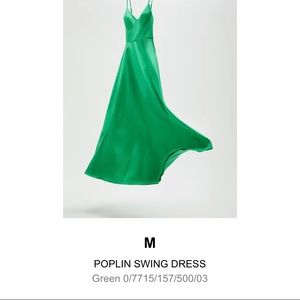 NWT Zara Green Poplin Swing Dress Medium